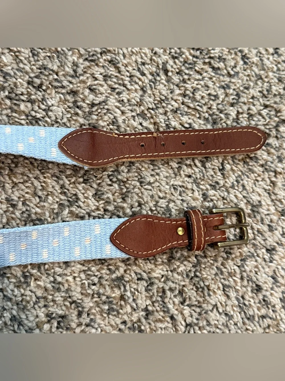 🔥 Vintage 70s 80s Light Blue Woven Leather Belt Men’s Unisex size 34